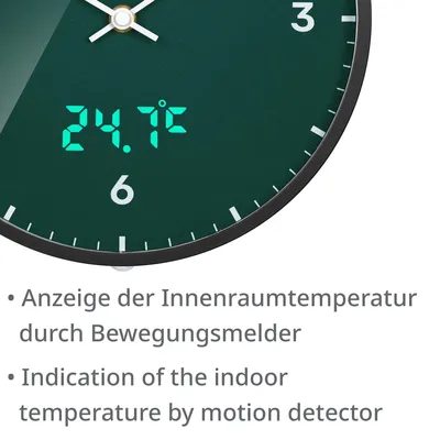 Zidni sat BRESSER MyTime 24cm petrol sa temperaturom