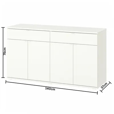 DEXTRA KOMODA 140x75CM BIJELA