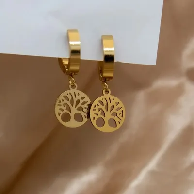 ARA HYPOALLERGENIC Naušnice Tree of life, medicinski čelik
