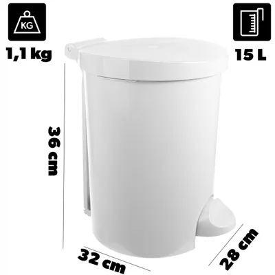 CURVER Kanta za otpatke sa pedalom 15l bijela