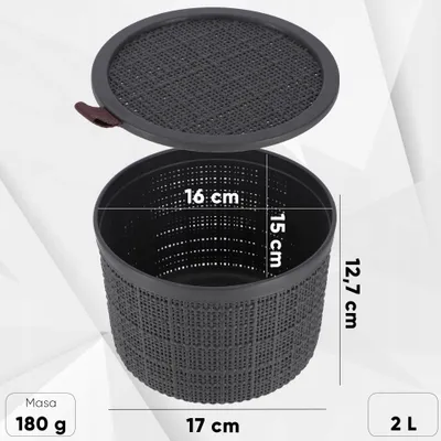 CURVER Korpa za odlaganje okrugla 2l siva Jute