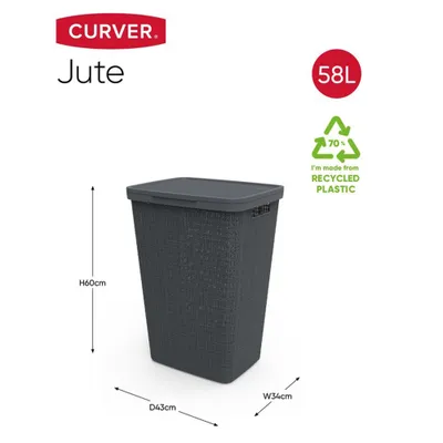 CURVER Korpa za veš 58l siva Jute