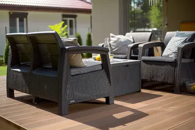 KETER vrtna garnitura Corfu II box siva