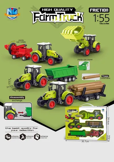 Igračka mašine sa farme Traktori sa priključcima set 30.7 x 24.4 x 6.3 cm