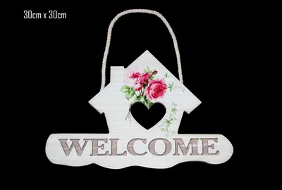Drvena ukrasna tabla Welcome 30 x 30 cm