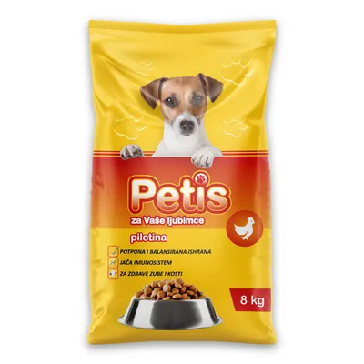 Petis suha hrana za pse – piletina 8 kg