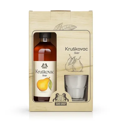 Kruškovac Liker poklon set 0,7 L + čaša – Agro Group
