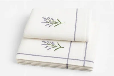 Odiseja peškir za ruke Lavanda 50×90 cm – 100% pamuk, bijeli