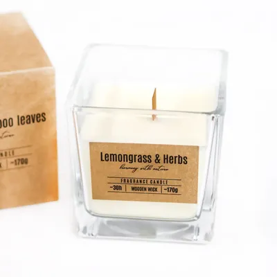 Bispol Mirisna svijeća Lemongrass & Herbs 170 g - drveni fitilj