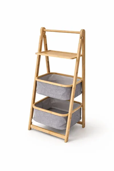 Previllage višenamjenski bambus stalak sa policom i 2 košare - 109×44×31 cm