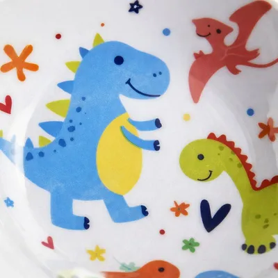 Dječiji porculanski set za jelo 3u1 Dinosaur
