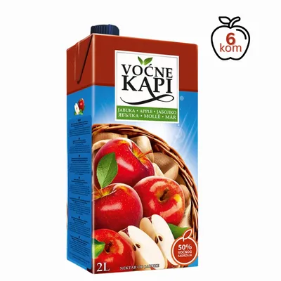 Voćne Kapi sok jabuka 2L – paket 6/1