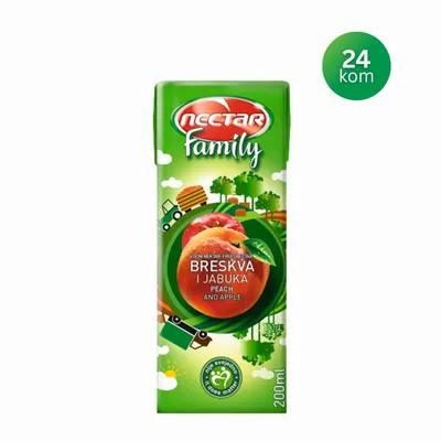Nectar family sok breskva 0.2l paket 24/1