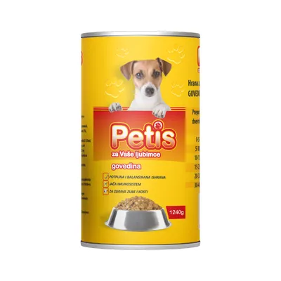 PETIS Hrana za pse govedina 1.24kg Paket 6/1