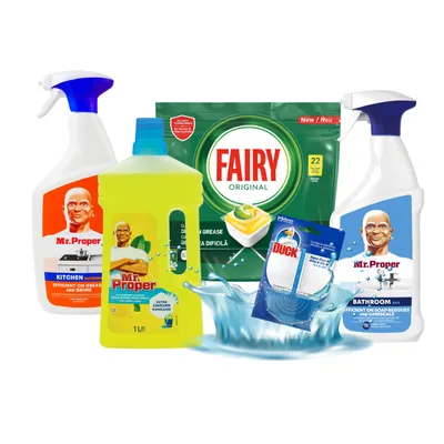 MR. PROPER & FAIRY & DUCK – Kompletan set za čišćenje doma i pranje suđa