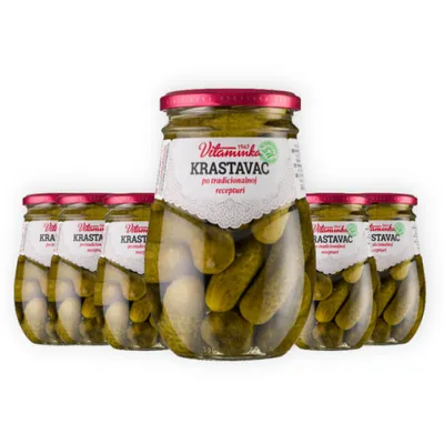 Vitaminka kiseli krastavci po tradicionalnoj recepturi 670 g (6 kom) – Pasterizovano povrće