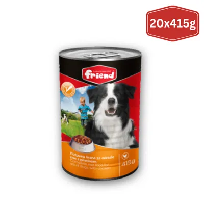 FRIEND Hrana za odrasle pse sa piletinom – paket 20×415g