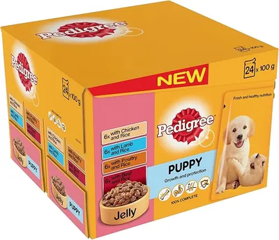 PEDIGREE Junior MEGA paket 24×100g – mokra hrana za pse (piletina i riža, u želeu)