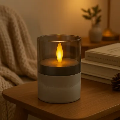 Svijeća LED “Sigma ETH-7510 Grey” – dekorativna ambijentalna lampica (10 cm)