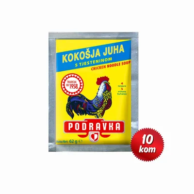 Podravka kokošija supa sa tjesteninom, 62 g - pakovanje 10 kom