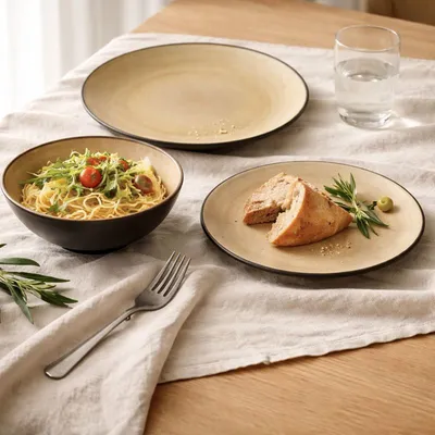 Servis za ručavanje 12/1 Stoneware Sahara - keramički tanjiri, prirodni tonovi