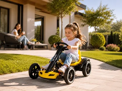 Dječiji električni go-kart na bateriju sa punjačem,Žuti