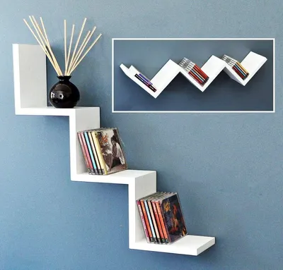 Prado Zidna polica Zig Zag bijela