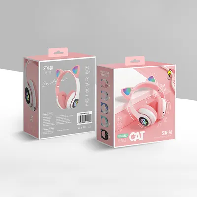 Slušalice CAT EAR STN-28 dječje, wireless, pink + bijela