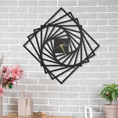 METALLON HOME Zidni sat Popular 40x40 cm CRNI