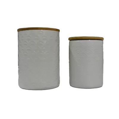 Set keramičkih posuda s drvenim poklopcem 1200 ml + 2000 ml