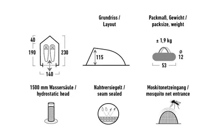High Peak Minitramp 2 - Šator za kampovanje