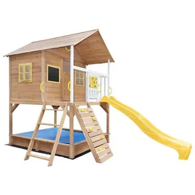 Kinder Home Drvena kućica za djecu sa pješčanikom i toboganom
