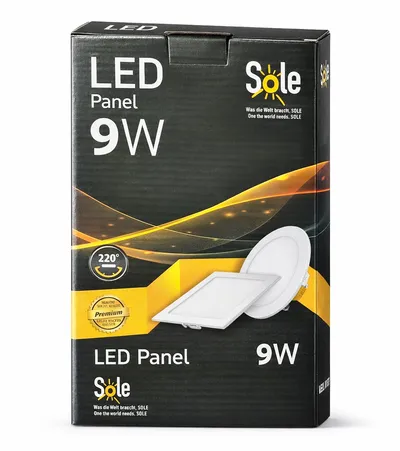SOLE LED PLAFONJERA SQUARE SPLC03 9W 3000K 185-265V