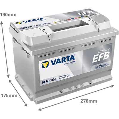 VARTA Akumulator Dynamic EFB 12V 70Ah 760A (N70)