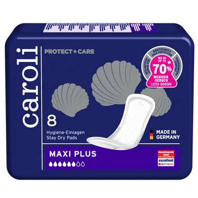 Caroli Protect + Care Maxi Plus higijenski ulošci za inkontinenciju, 8 kom