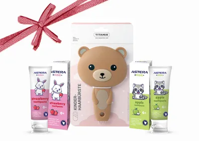 Titania i Astera Kids dječiji set dječija četka i pasta za zube