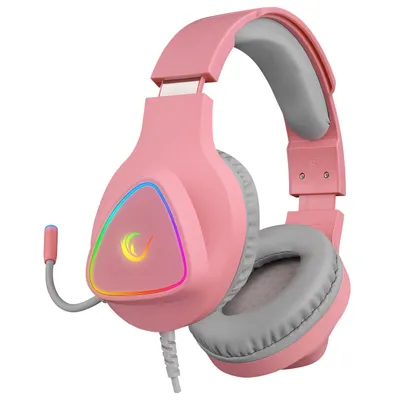 RAMPAGE Gaming slušalice sa mikrofonom M7 MONCHER RGB Led USB 7.1 Pink