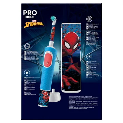 ORAL-B Putni set Električna četkica za zube za djecu Pro Kids Spiderman, plava