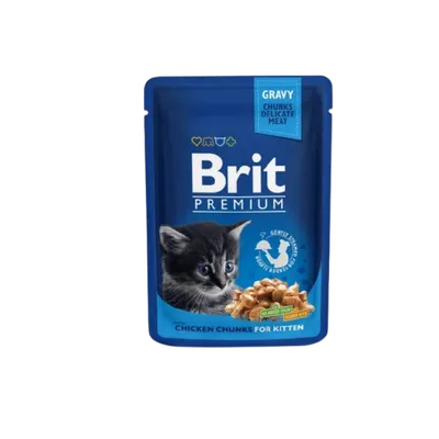 Brit Mokra hrana za mačiće Premium, Komadići piletine, 100 gr
