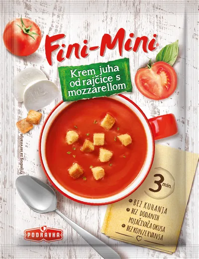 PODRAVKA Fini - Mini krem supa od paradajza i mozzarelle 23g