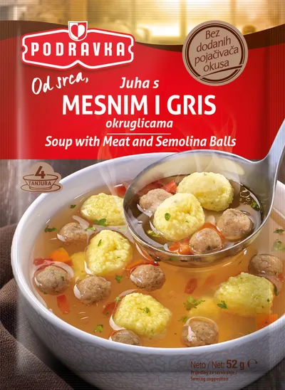 PODRAVKA Supa s mesom i knedlama od griza 52g
