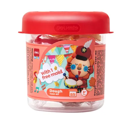 Deli Masa za modeliranje sa jednim šablonom, suši se na vazduhu, 113g, Crvena
