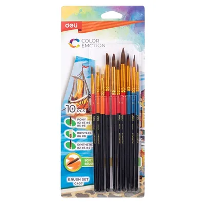 Deli Set četkica za slikanje EC407, 10 komada