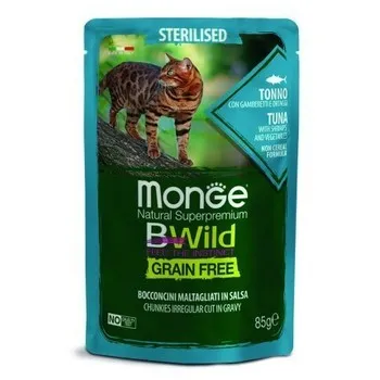 Bwild kobasica za sterilisane mačke, Tunjevina sa škampima i povrćem, 85g