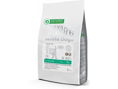 NATURE'S PROTECTION Suha hrana za pse bijele dlake bez žitarica, bez insekata, 4 kg
