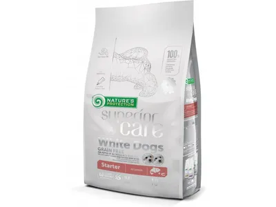 NATURE'S PROTECTION Suha hrana za pse bijele dlake Bez žitarica Salmon Starter 10 kg