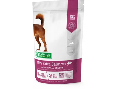 NATURE'S PROTECTION Suha hrana za pse Mini Extra Salmon Adult Small 500g