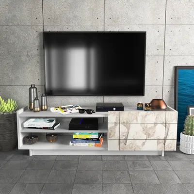 Decorotika TV komoda Valantina, Bijela-bež