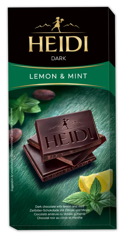 HEIDI Tamna čokolada s okusom mente i limuna 80 g