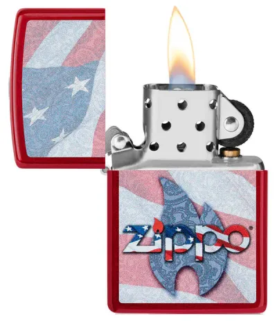 Zippo Upaljač US Flag Design Candy Apple Red 49781
